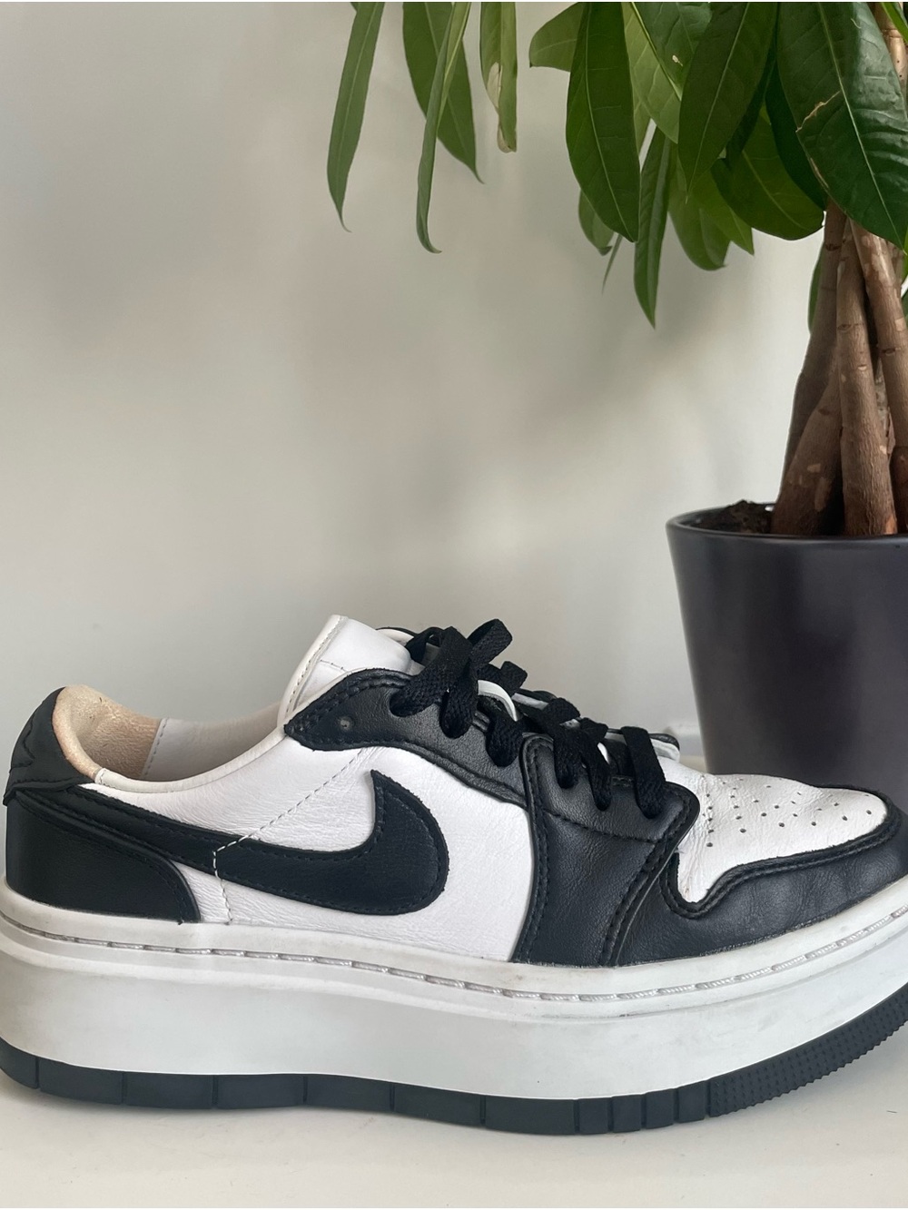 Women Size 7 Nike Air Jordan 1 Elevate Platform Low Black White Panda Dunk Shoes